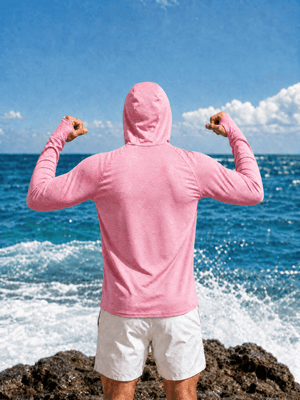 TACVASEN Sea Blue Men's UPF 50+ Sun Protection Hoodies with Thumb Holes