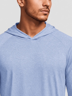 TACVASEN Sea Blue Men's UPF 50+ Sun Protection Hoodies with Thumb Holes