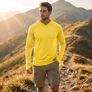 TACVASEN Yellow Men's UPF 50+ Sun Protective Athletic Rash Guard Shirts