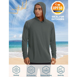 TACVASEN Blue Men's UPF 50+ Sun Protective Athletic Rash Guard Shirts