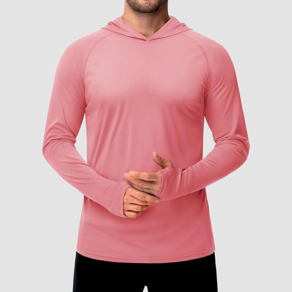 TACVASEN Grey Pink Men's UPF 50+ Sun Protective Athletic Rash Guard Shirts