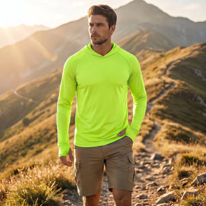 TACVASEN Bright Green Men's UPF 50+ Sun Protective Athletic Rash Guard Shirts
