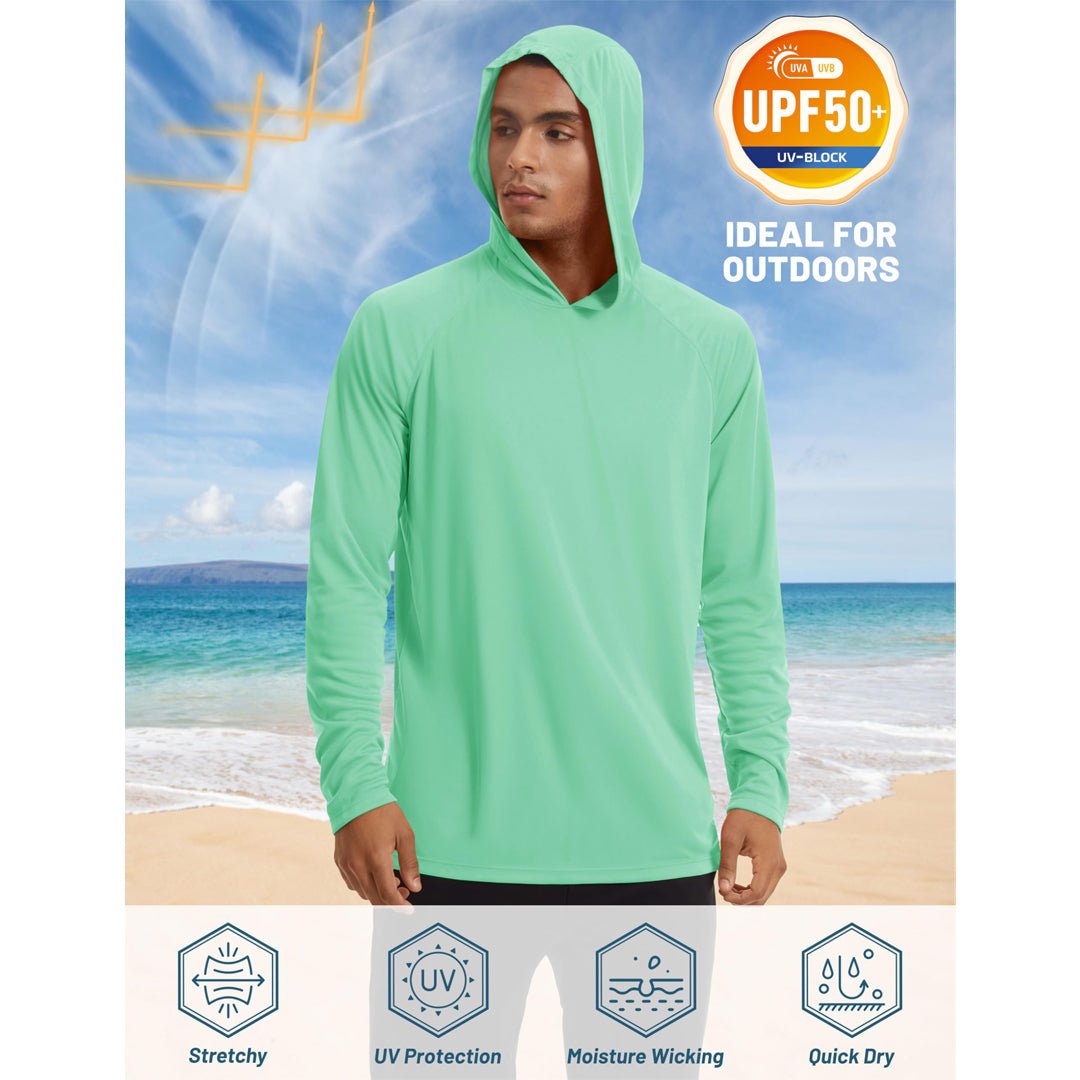 TACVASEN Blue Men's UPF 50+ Sun Protective Athletic Rash Guard Shirts