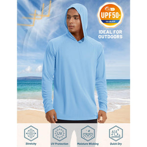 TACVASEN Blue Men's UPF 50+ Sun Protective Athletic Rash Guard Shirts