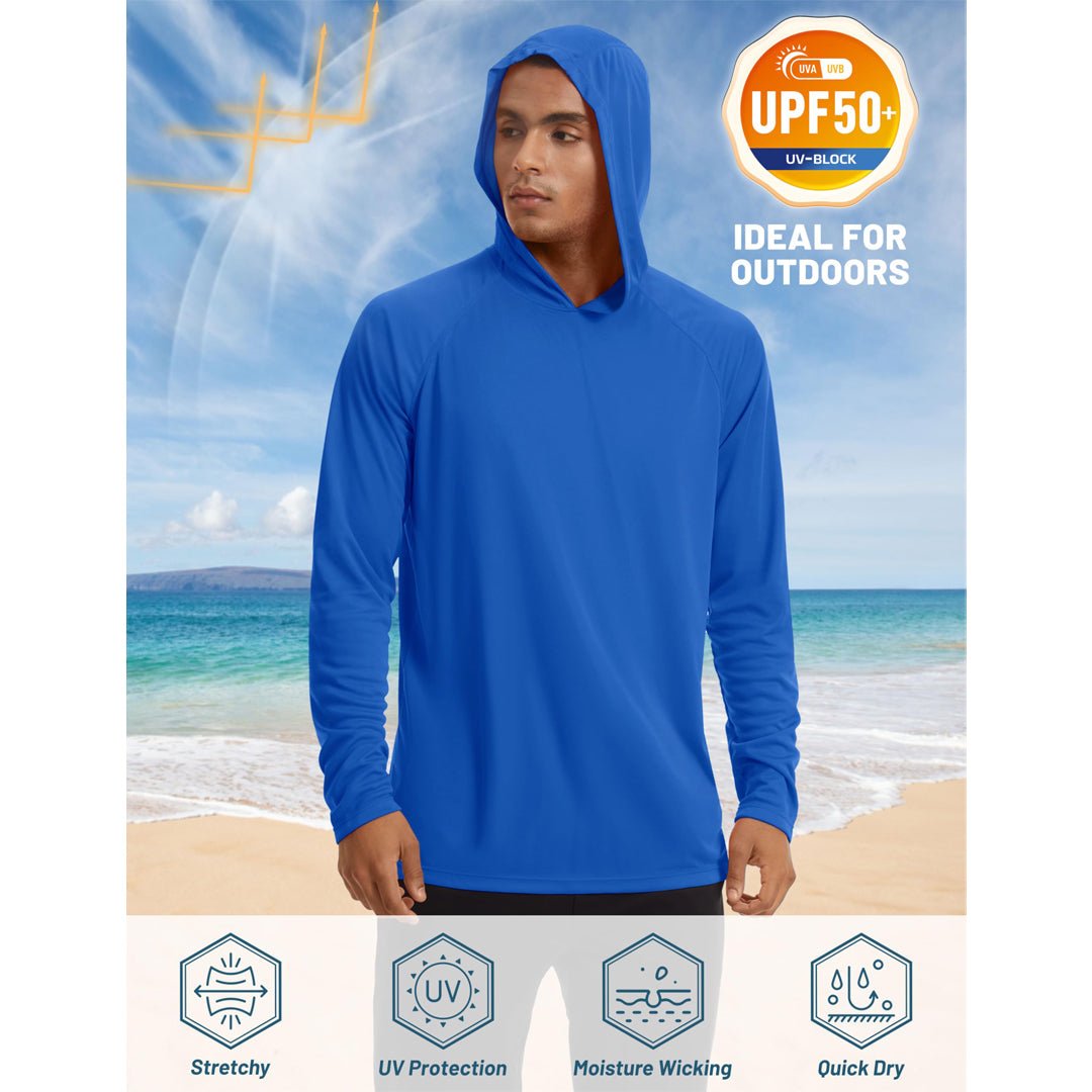 TACVASEN Blue Men's UPF 50+ Sun Protective Athletic Rash Guard Shirts
