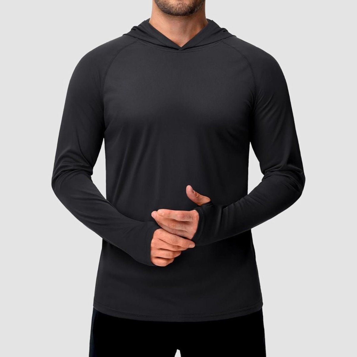 TACVASEN Black Men's UPF 50+ Sun Protective Athletic Rash Guard Shirts