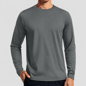 TACVASEN Dark Grey Men's UPF 80+ Sun Shirt Quick Dry Long Sleeve Shirts