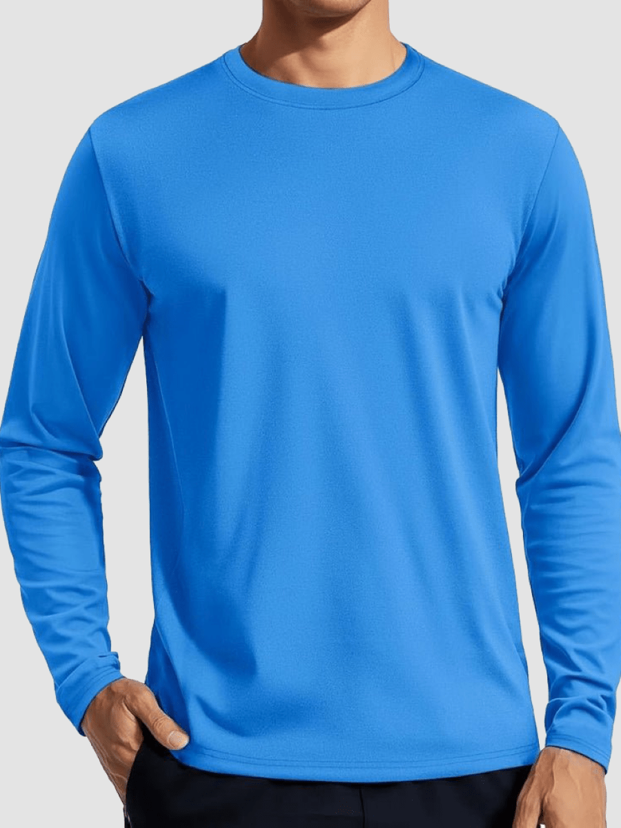 TACVASEN Azure Men's UPF 80+ Sun Shirt Quick Dry Long Sleeve Shirts