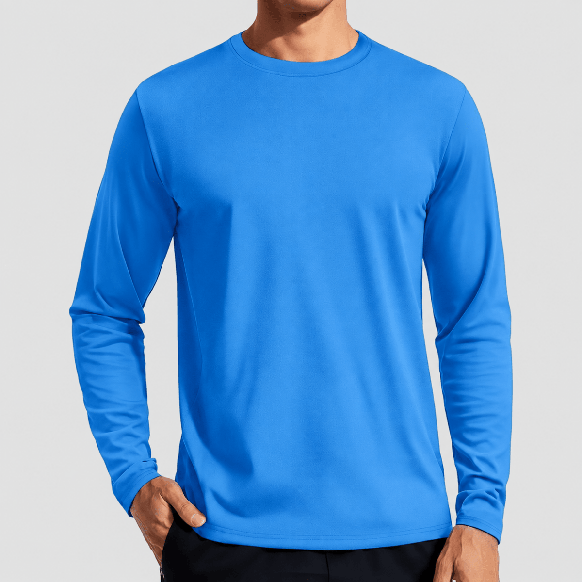 TACVASEN Azure Men's UPF 80+ Sun Shirt Quick Dry Long Sleeve Shirts