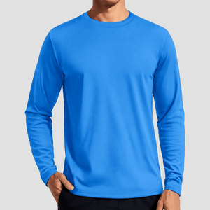TACVASEN Azure Men's UPF 80+ Sun Shirt Quick Dry Long Sleeve Shirts