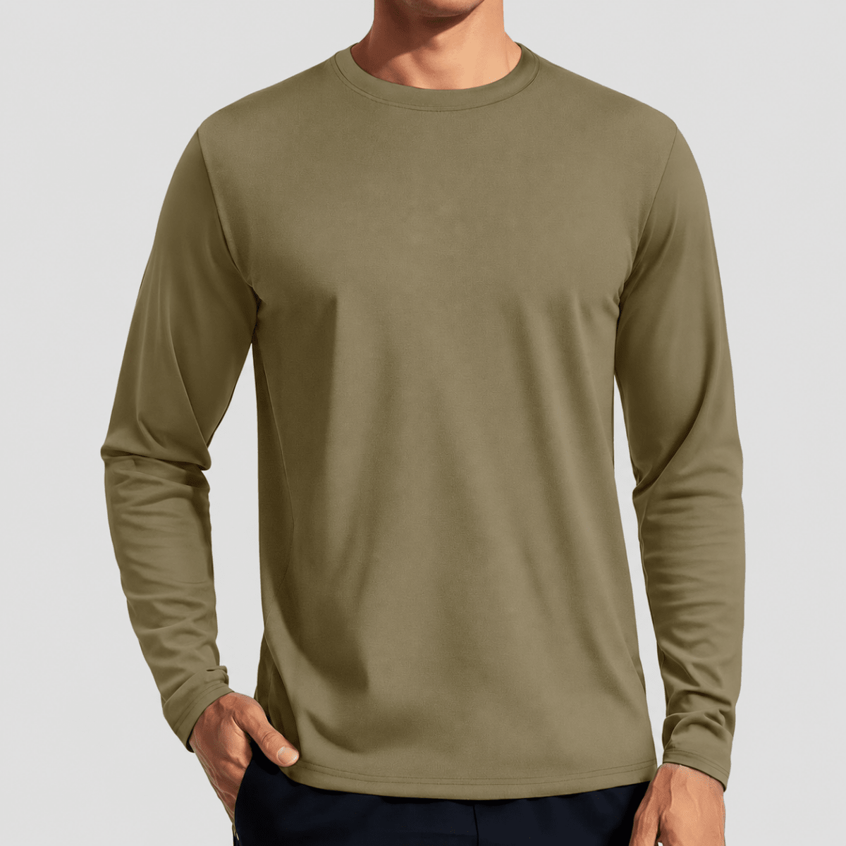 TACVASEN Dull Cyan Men's UPF 80+ Sun Shirt Quick Dry Long Sleeve Shirts