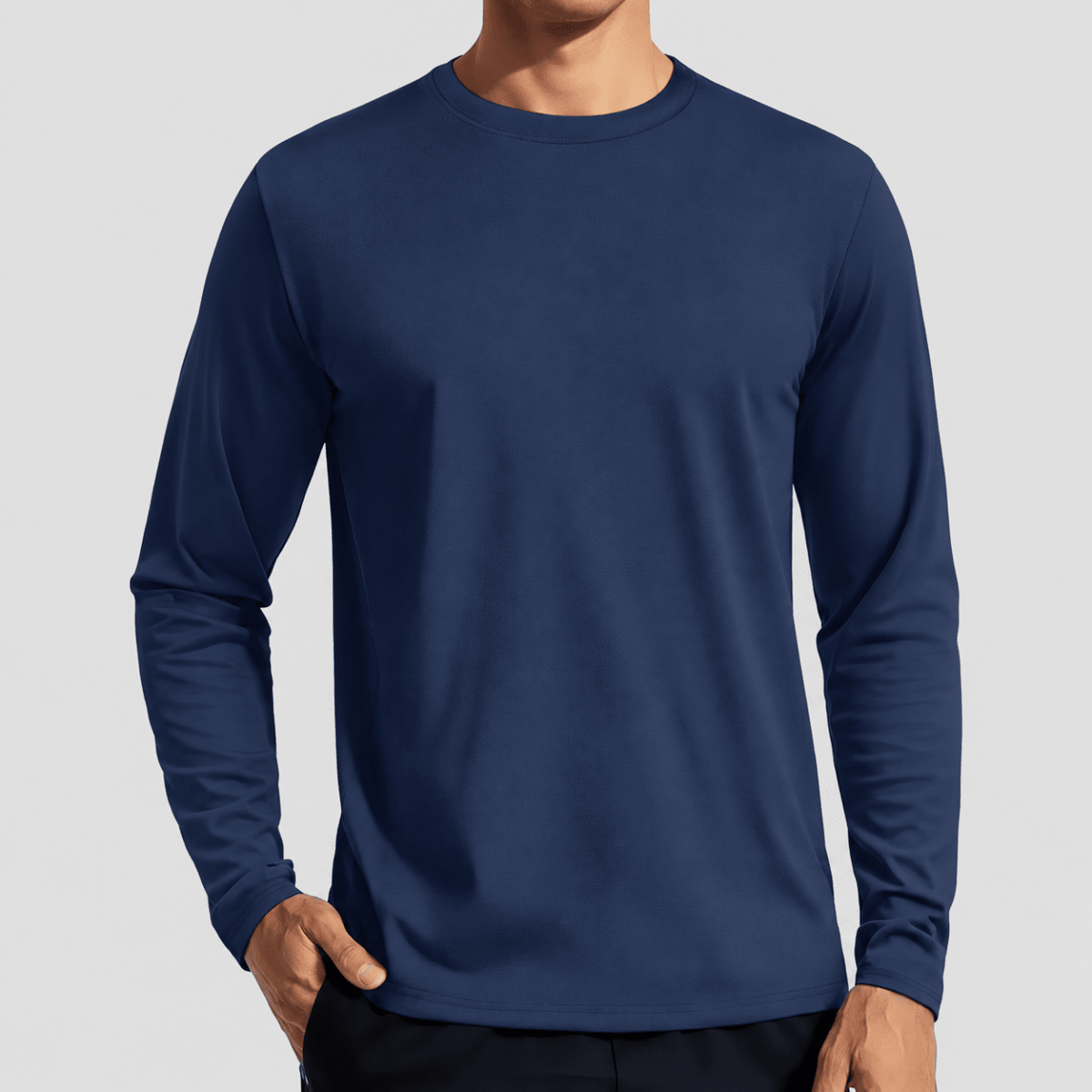 TACVASEN Navy Men's UPF 80+ Sun Shirt Quick Dry Long Sleeve Shirts