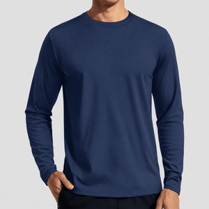TACVASEN Navy Men's UPF 80+ Sun Shirt Quick Dry Long Sleeve Shirts
