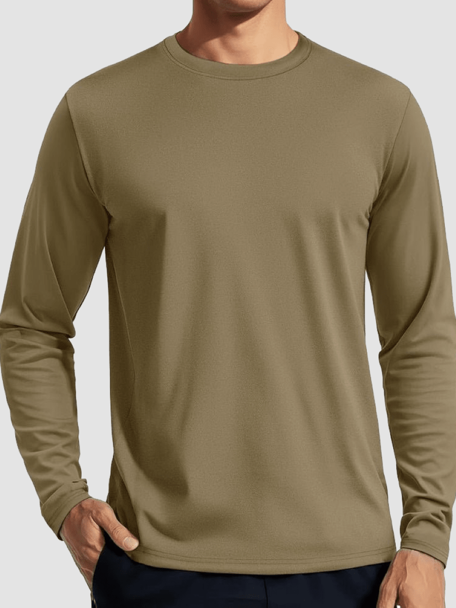 TACVASEN Dull Cyan Men's UPF 80+ Sun Shirt Quick Dry Long Sleeve Shirts