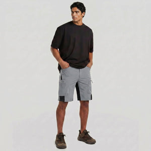 TACVASEN Light Grey Mens Utility Cargo Shorts Outdoor Hiking Shorts