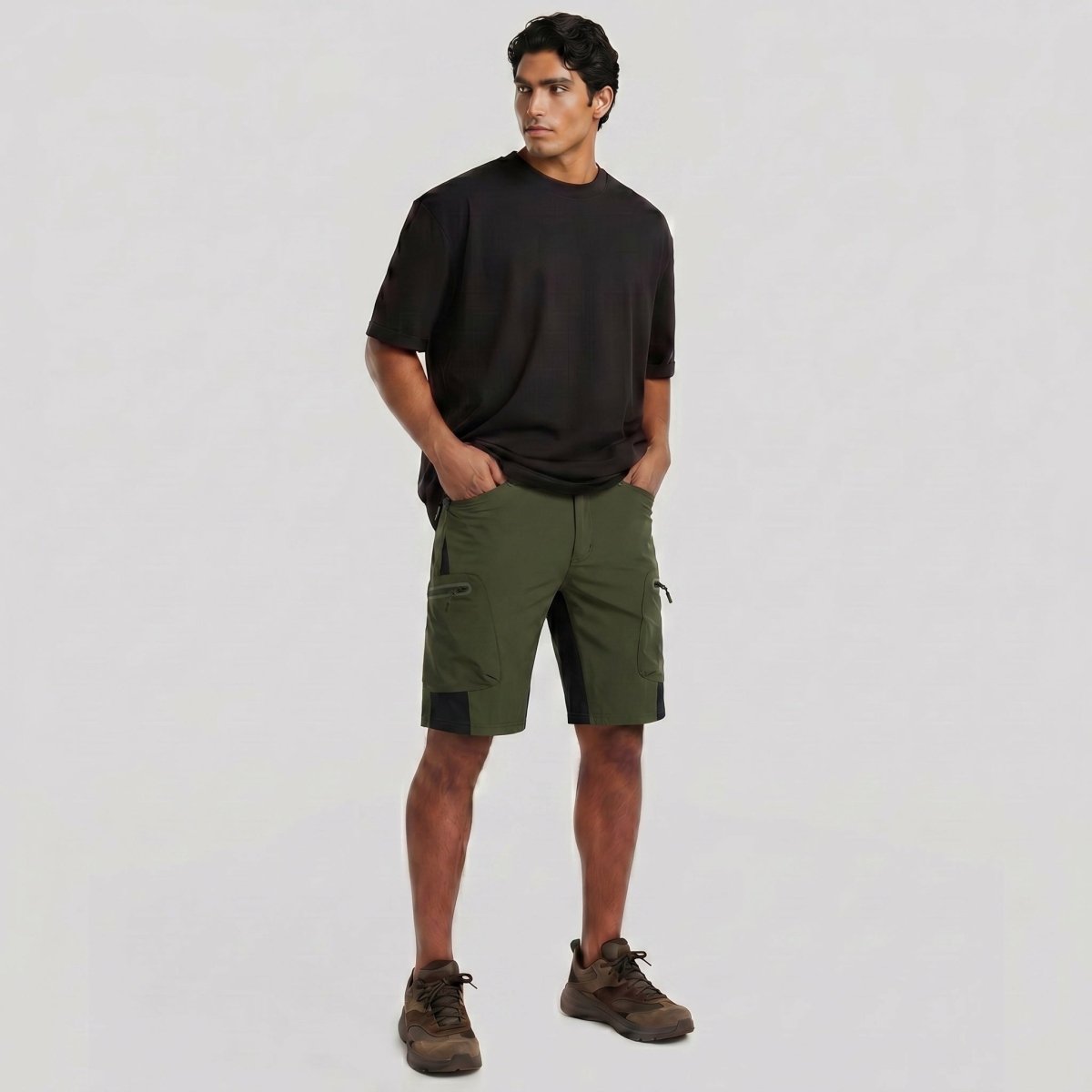 TACVASEN Army Green Mens Utility Cargo Shorts Outdoor Hiking Shorts
