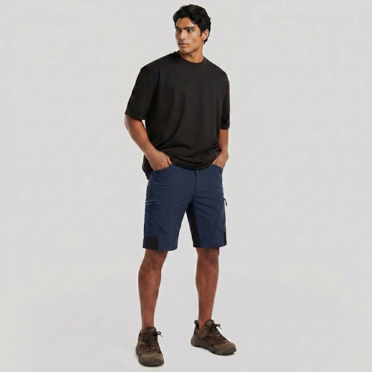 TACVASEN Navy Mens Utility Cargo Shorts Outdoor Hiking Shorts