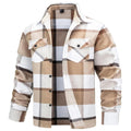 Men's Warm Brushed Fleece Button Down Casual Flannel Shirt - google_men_lightweight_jacket