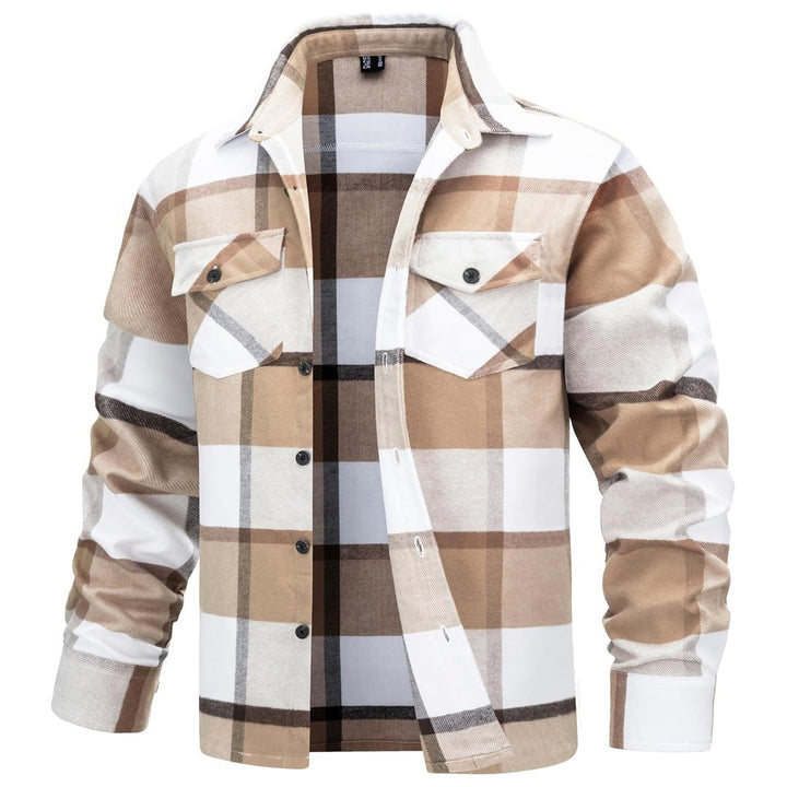 Men's Warm Brushed Fleece Button Down Casual Flannel Shirt - LT24M1241