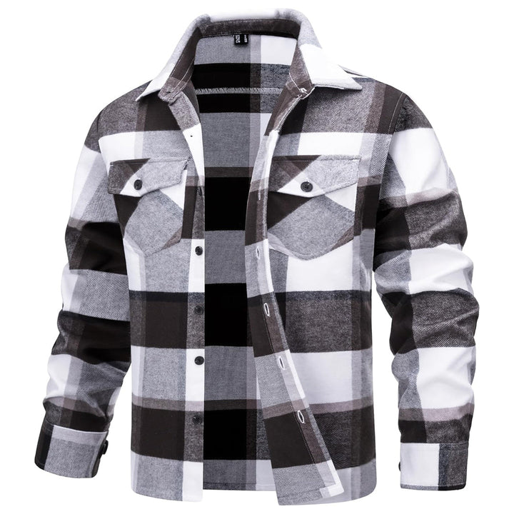 Men's Warm Brushed Fleece Button Down Casual Flannel Shirt - LT24M1241