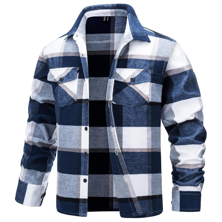 Men's Warm Brushed Fleece Button Down Casual Flannel Shirt - LT24M1241
