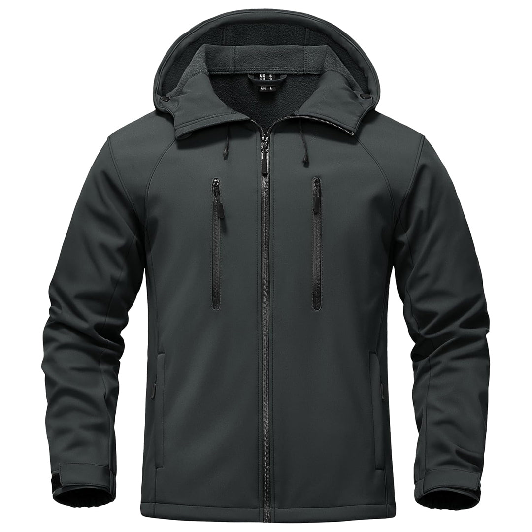 TACVASEN Dark Grey Men's Warm Fleece Lined Softshell Outdoor Jacket