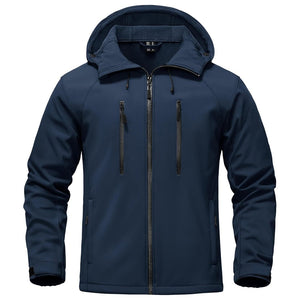 TACVASEN Navy Men's Warm Fleece Lined Softshell Outdoor Jacket