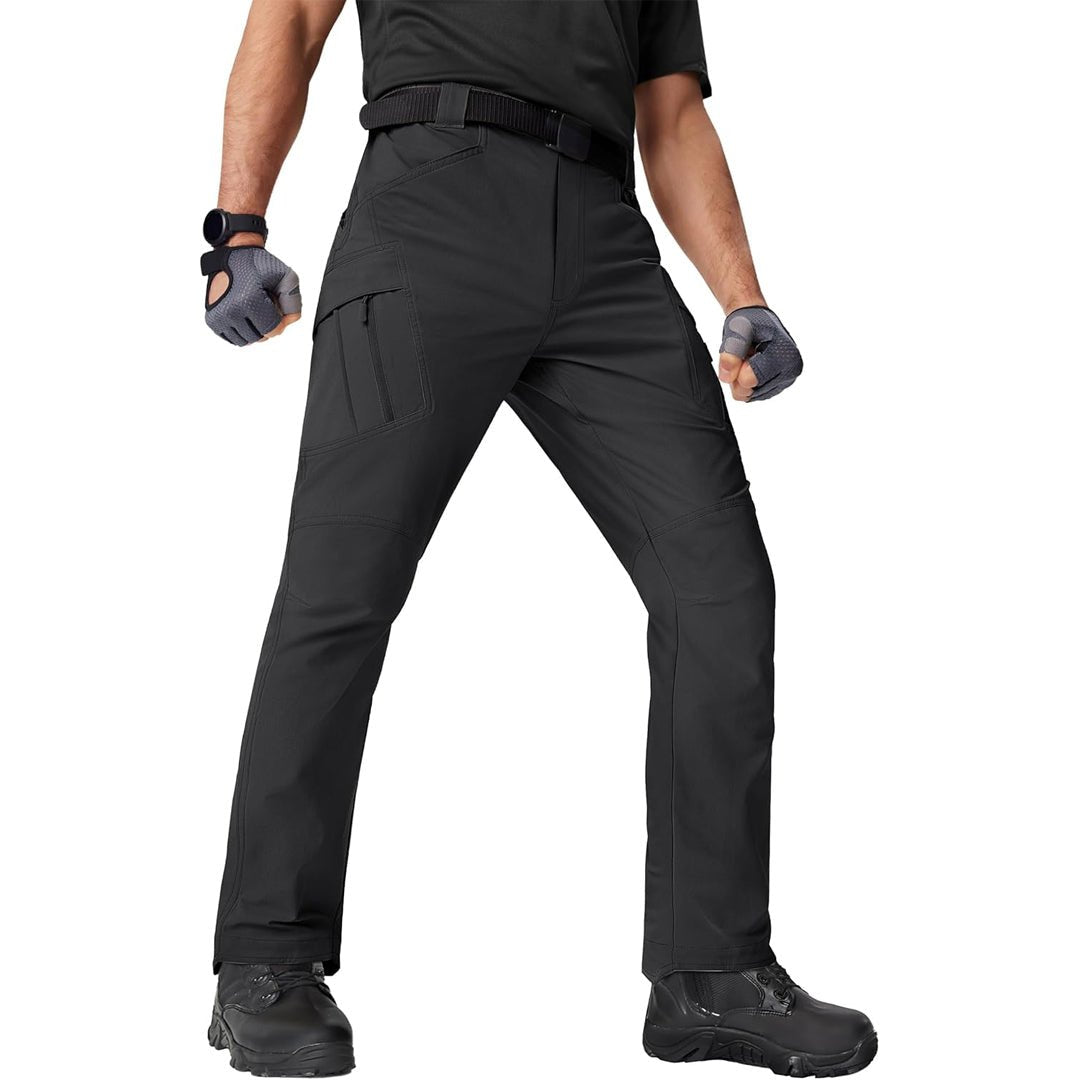 TACVASEN Black Men's Water Repellent Cargo Military Pants with 8 Pockets