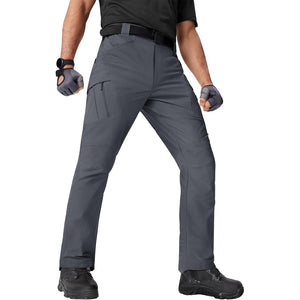 TACVASEN Dark Grey Men's Water Repellent Cargo Military Pants with 8 Pockets