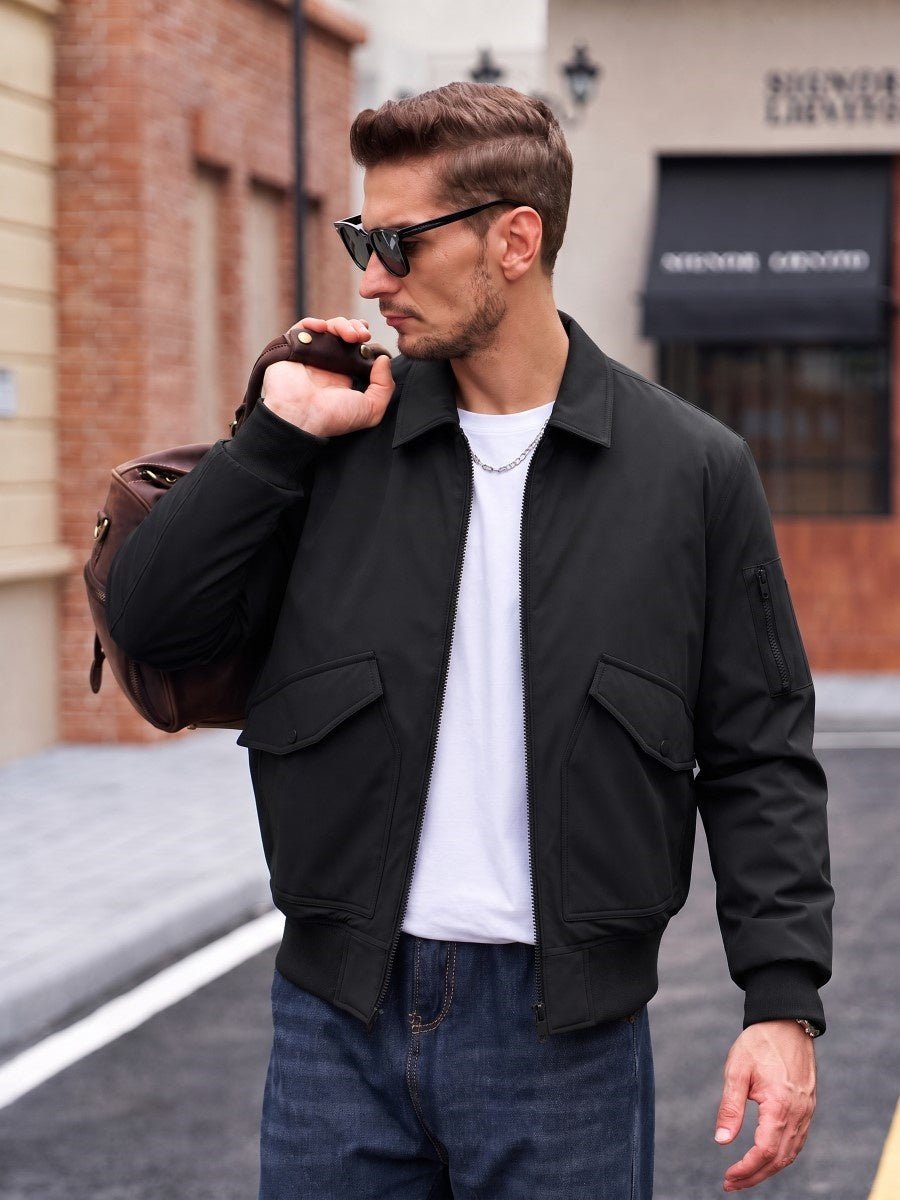 TACVASEN Navy Men's Water Repellent Windproof Winter Warm Bomber Jacket