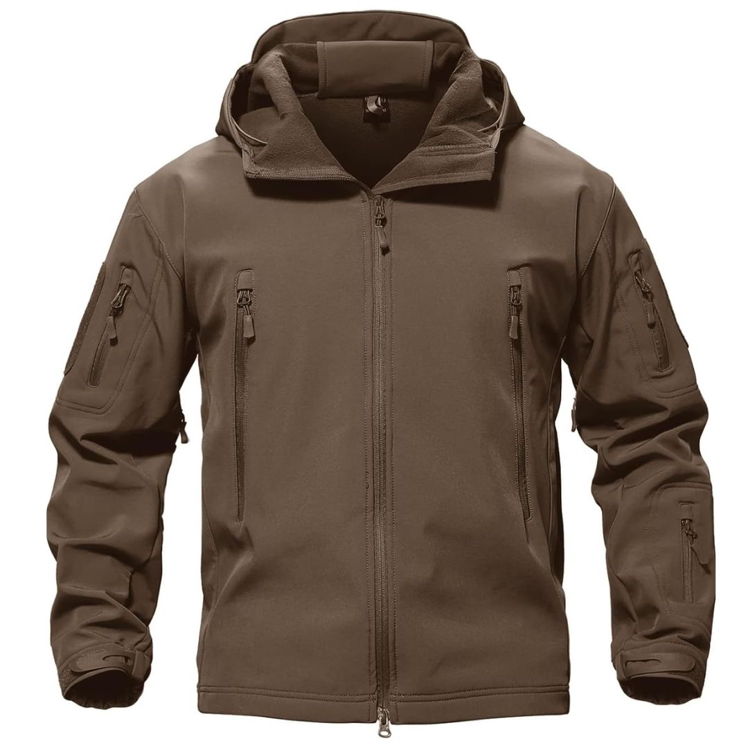 TACVASEN Coffee Men's Water Resistant Windbreaker Tactical Soft Shell Coat