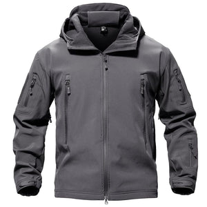 TACVASEN Grey Men's Water Resistant Windbreaker Tactical Soft Shell Coat