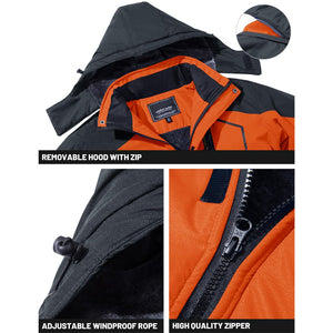 TACVASEN Orange Insulated Fleece Lined Winter Snow Jacket