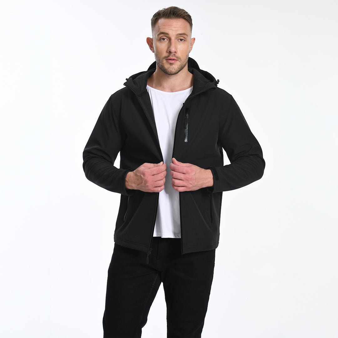 TACVASEN Black Waterproof Fleece Lined Softshell Outdoor Jacket
