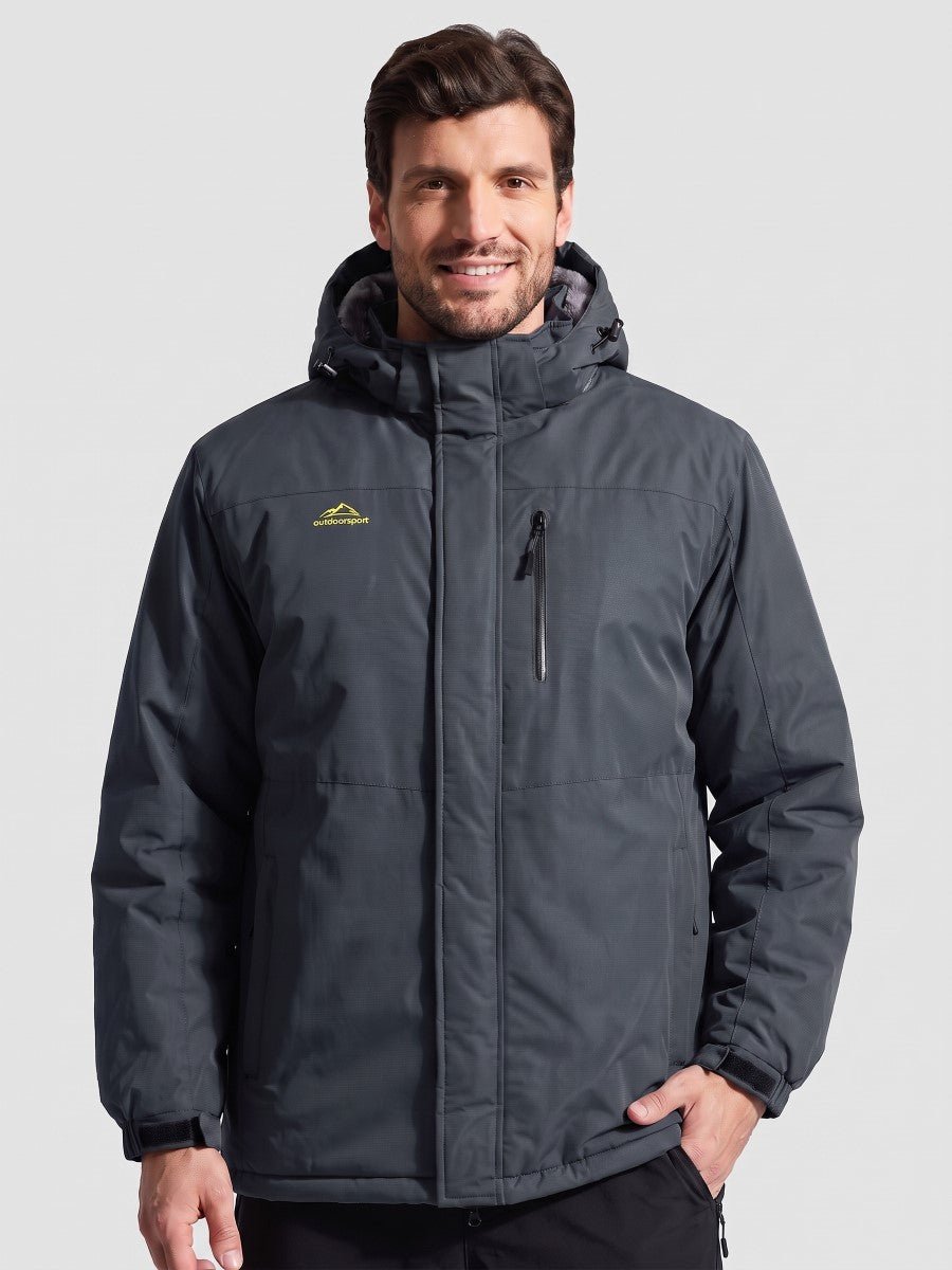 TACVASEN Carbon Grey Men's Waterproof Fleece Winter Ski Jackets