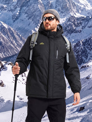TACVASEN Black Men's Waterproof Fleece Winter Ski Jackets