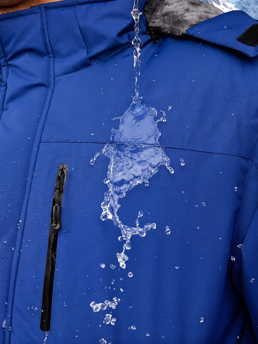 TACVASEN Bright Blue Men's Waterproof Fleece Winter Ski Jackets