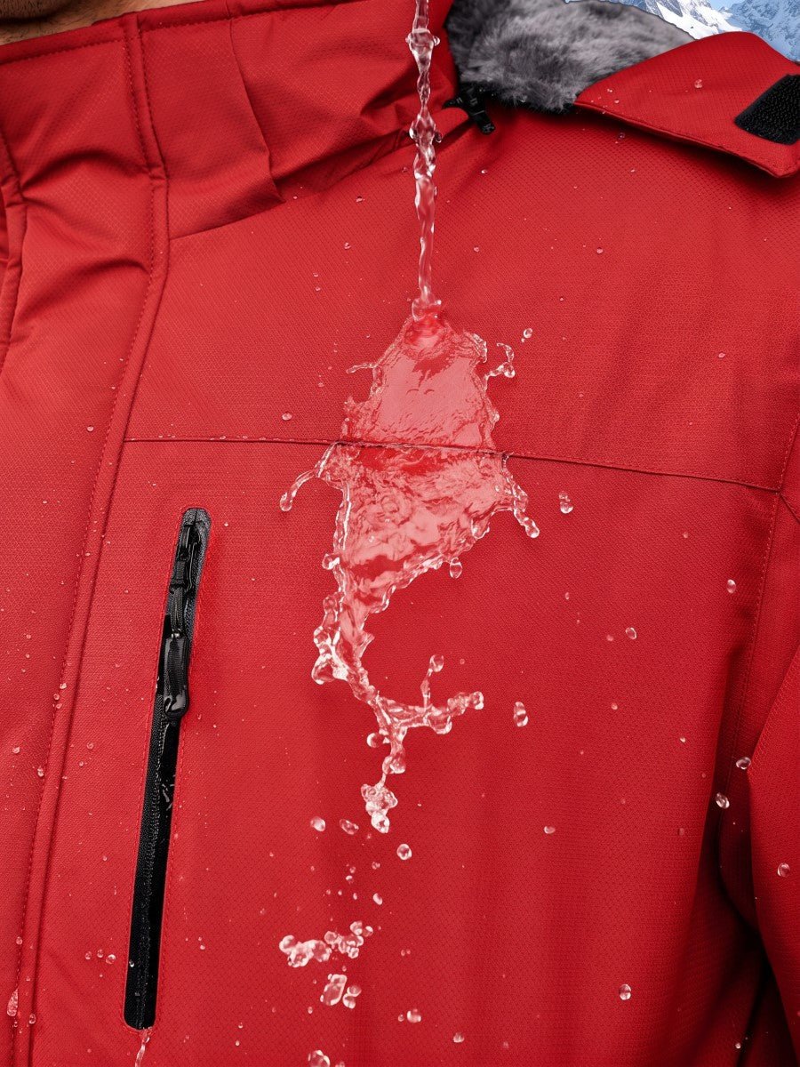 TACVASEN Red Men's Waterproof Fleece Winter Ski Jackets