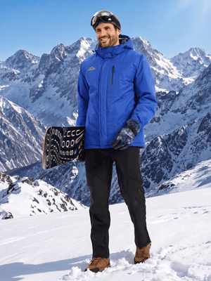TACVASEN Bright Blue Men's Waterproof Fleece Winter Ski Jackets