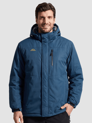 TACVASEN Denim Blue Men's Waterproof Fleece Winter Ski Jackets
