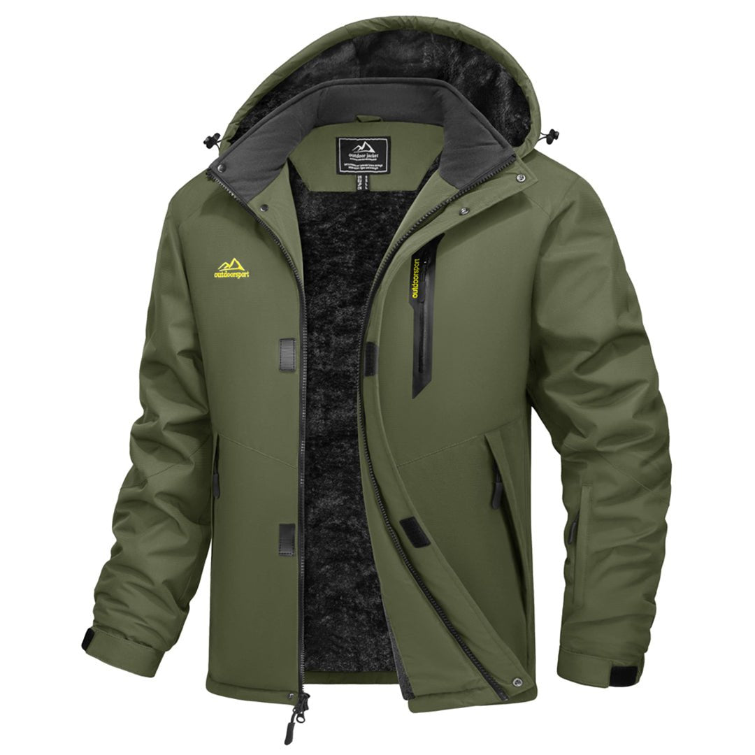TACVASEN Army Green Waterproof Ski Parka Jacket Warm Fleece Lined