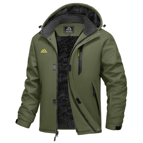 TACVASEN Army Green Waterproof Ski Parka Jacket Warm Fleece Lined