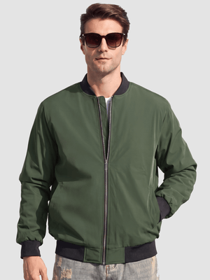 TACVASEN Army Green Men's Waterproof Windbreaker Bomber Casual Jackets