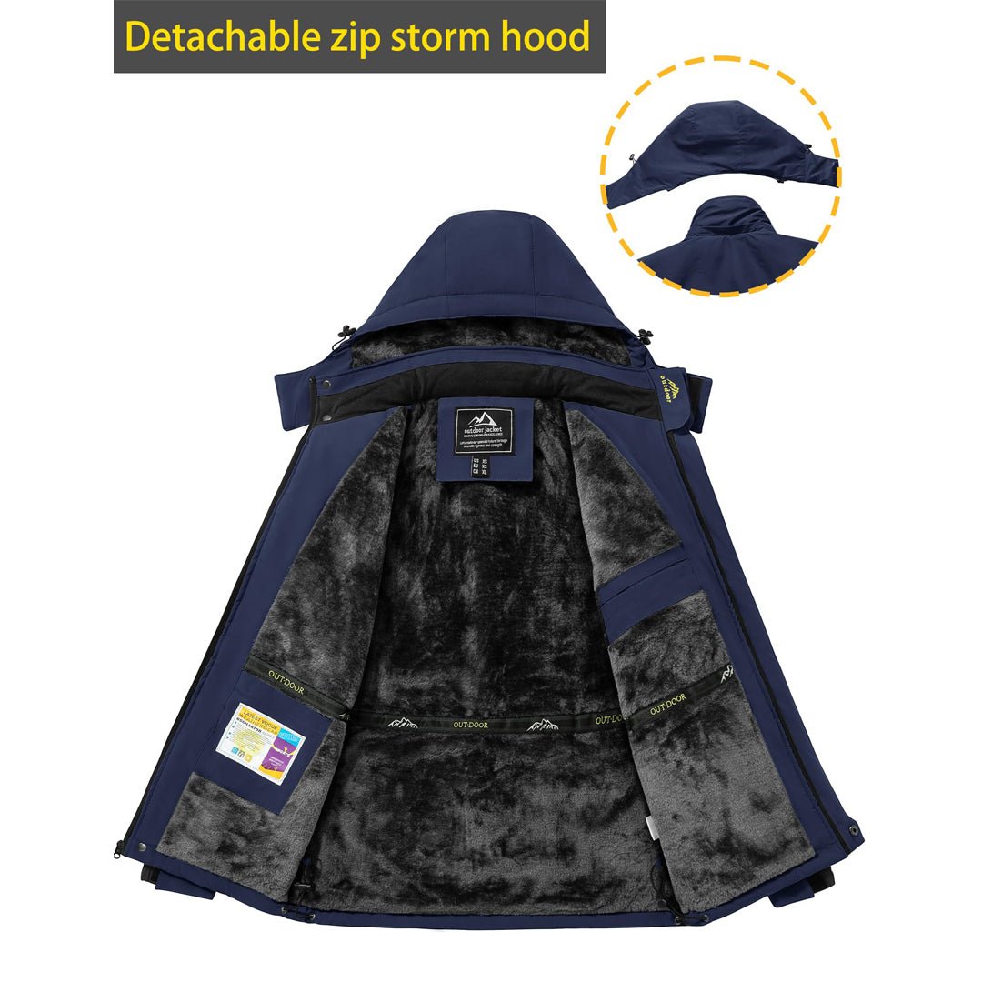 TACVASEN Sapphire Blue Insulated Fleece Lined Winter Ski Jacket