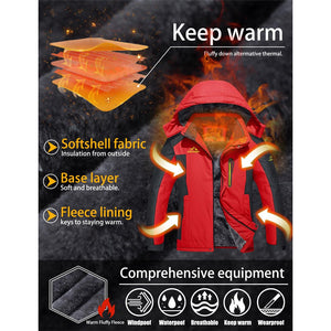 TACVASEN Sapphire Blue Insulated Fleece Lined Winter Ski Jacket