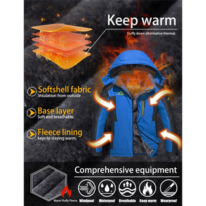 TACVASEN Sapphire Blue Insulated Fleece Lined Winter Ski Jacket