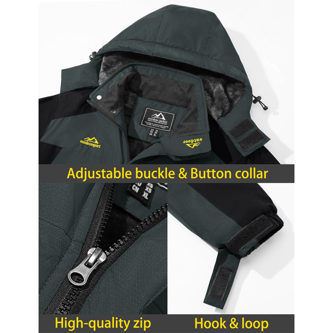 TACVASEN Sapphire Blue Insulated Fleece Lined Winter Ski Jacket