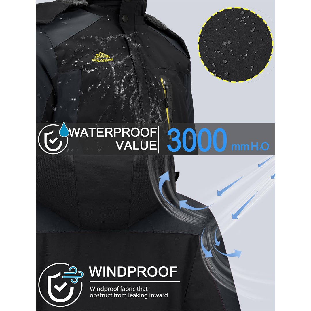 TACVASEN Sapphire Blue Insulated Fleece Lined Winter Ski Jacket
