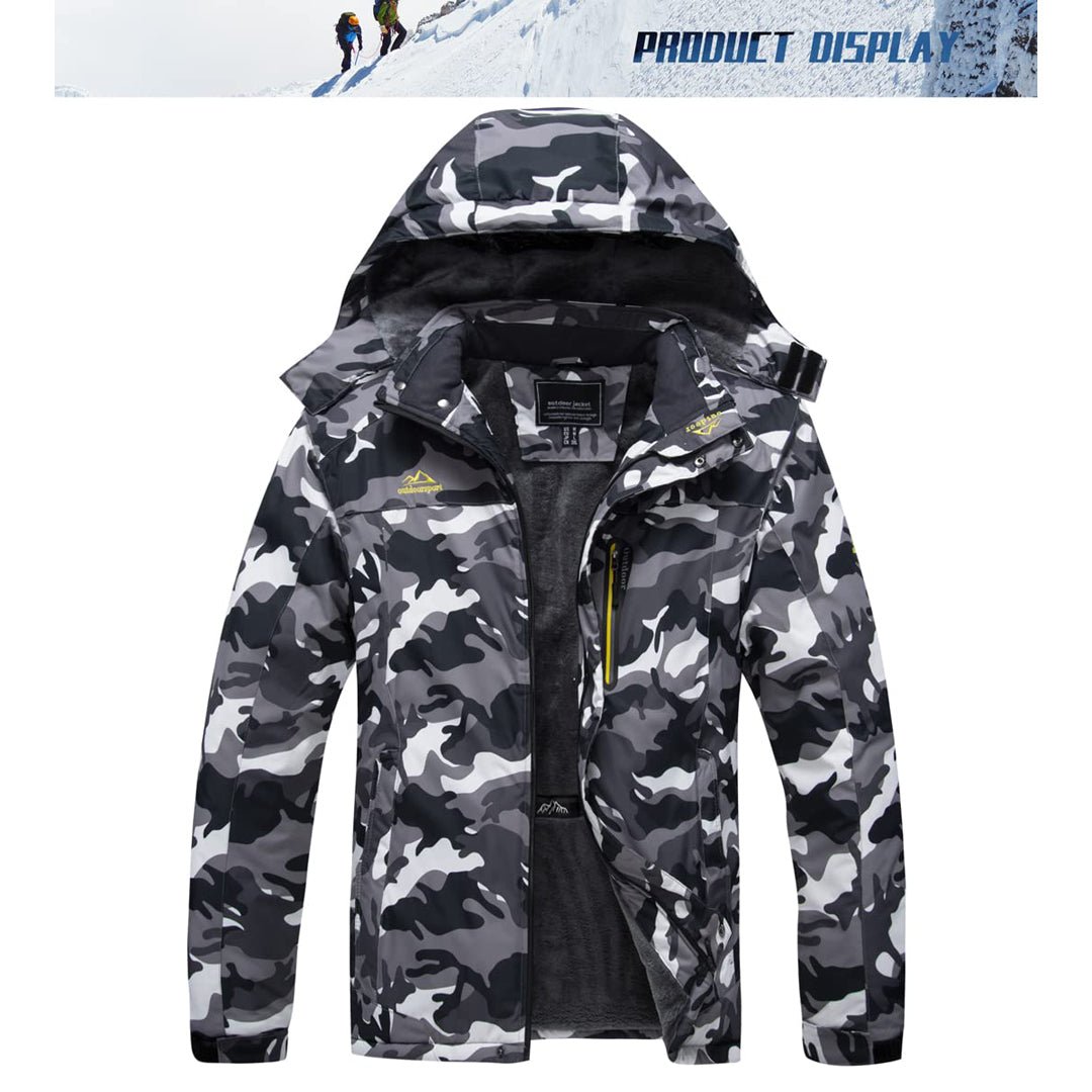 TACVASEN Sapphire Blue Insulated Fleece Lined Winter Ski Jacket