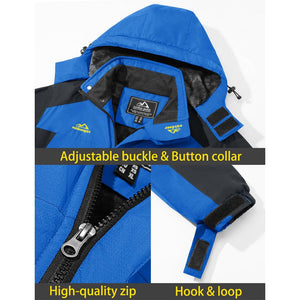 TACVASEN Sapphire Blue Insulated Fleece Lined Winter Ski Jacket